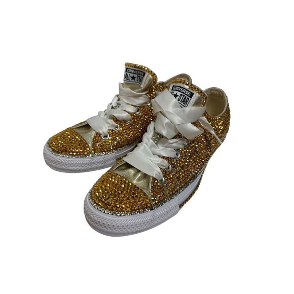 NEW! Converse Chucks Custom Bling Low Top Sneakers Women's Sz. 10 - Picture 3 of 14